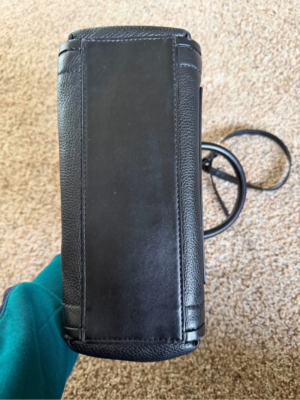 Michael Kors Black Pebbled Leather Satchel with Gold Hardware and Shoulder Strap - Picture 3 of 5